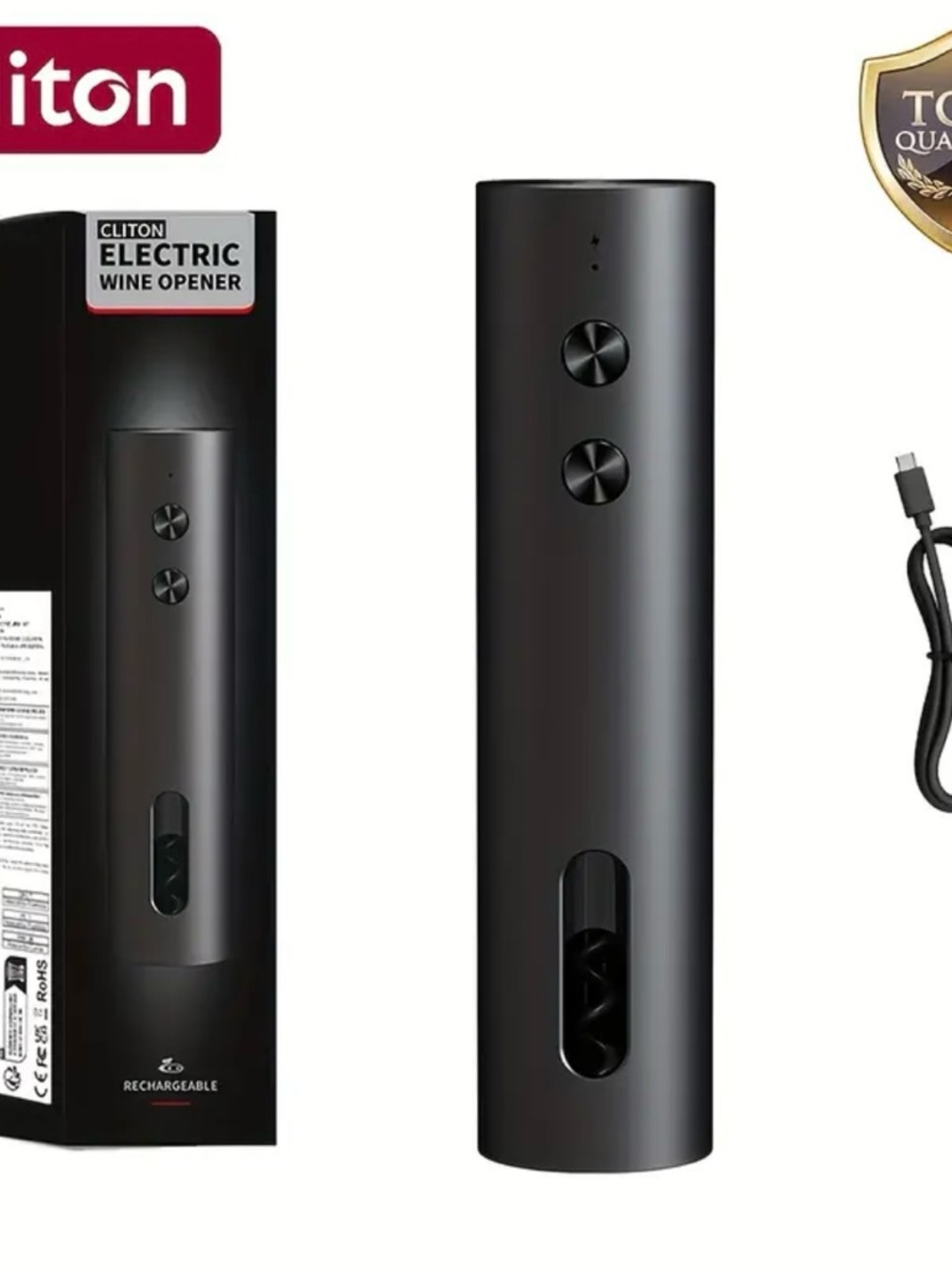 Cliton Electric Wine Opener in Matte Black
